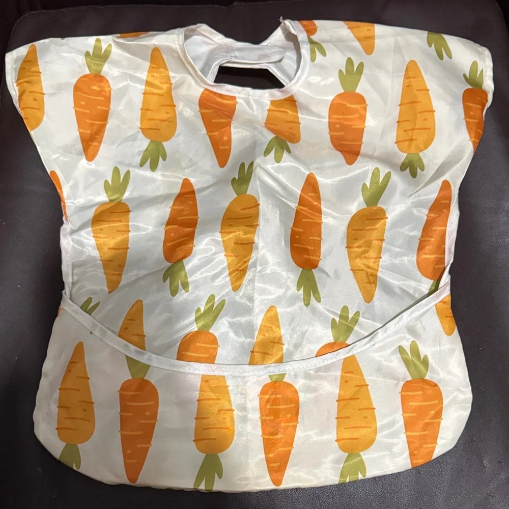 💥10 items for $10💥Kids Waterproof Carrot Print Feeding Bib - Orange